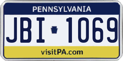 PA license plate JBI1069