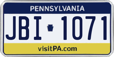 PA license plate JBI1071