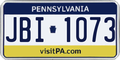 PA license plate JBI1073