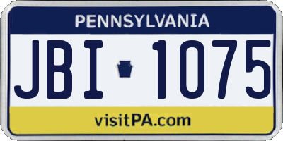 PA license plate JBI1075