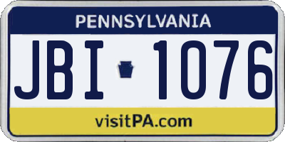 PA license plate JBI1076