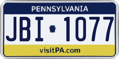 PA license plate JBI1077