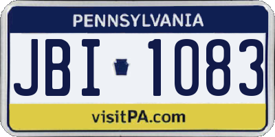 PA license plate JBI1083