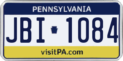 PA license plate JBI1084