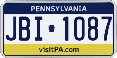 PA license plate JBI1087