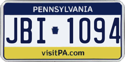 PA license plate JBI1094