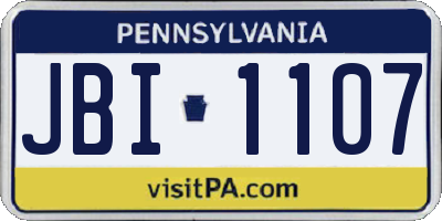 PA license plate JBI1107