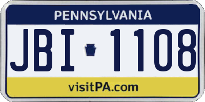 PA license plate JBI1108