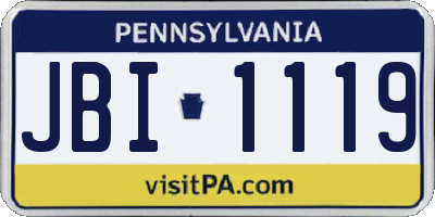 PA license plate JBI1119