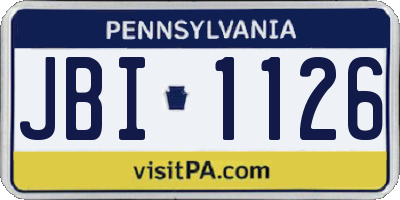 PA license plate JBI1126