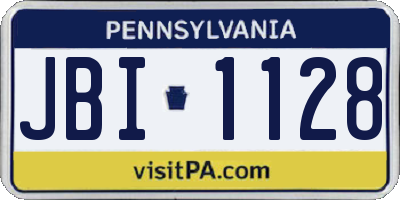 PA license plate JBI1128