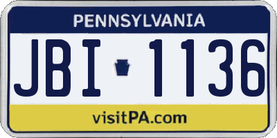 PA license plate JBI1136