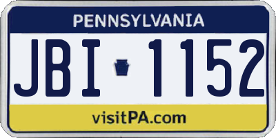 PA license plate JBI1152