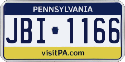 PA license plate JBI1166