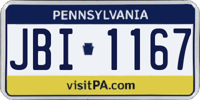 PA license plate JBI1167