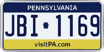 PA license plate JBI1169