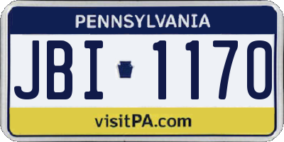 PA license plate JBI1170