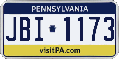 PA license plate JBI1173