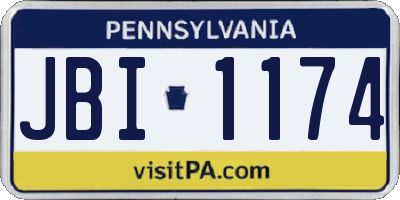 PA license plate JBI1174