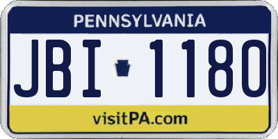 PA license plate JBI1180