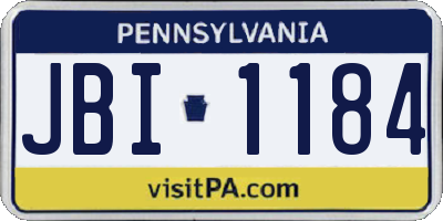 PA license plate JBI1184