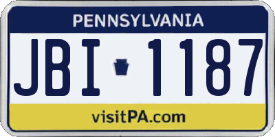 PA license plate JBI1187