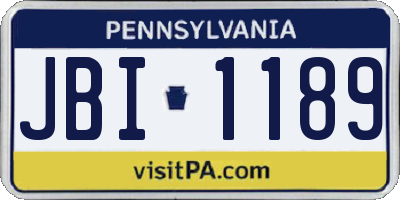 PA license plate JBI1189