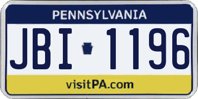 PA license plate JBI1196