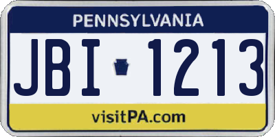 PA license plate JBI1213