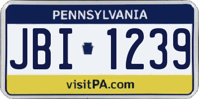 PA license plate JBI1239