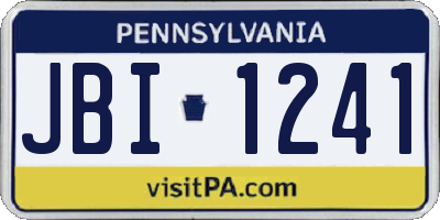 PA license plate JBI1241