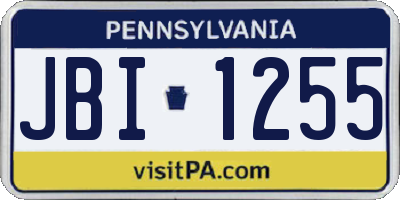 PA license plate JBI1255
