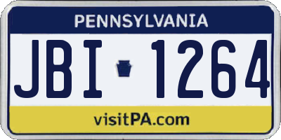 PA license plate JBI1264