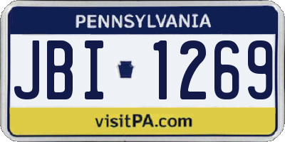 PA license plate JBI1269