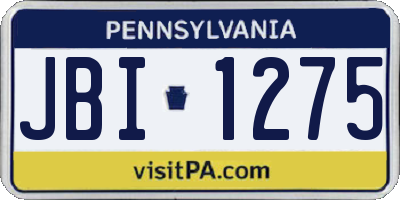 PA license plate JBI1275