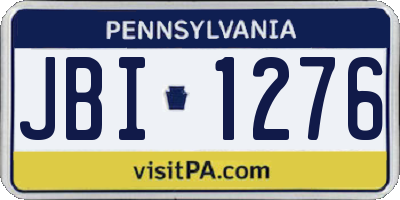 PA license plate JBI1276