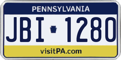 PA license plate JBI1280