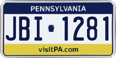 PA license plate JBI1281