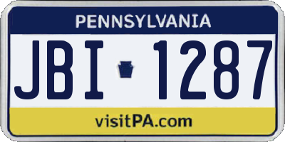 PA license plate JBI1287