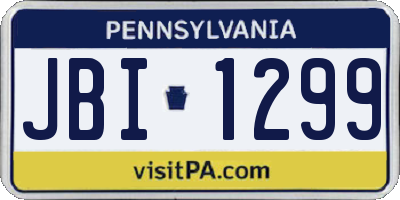 PA license plate JBI1299