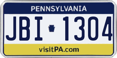 PA license plate JBI1304