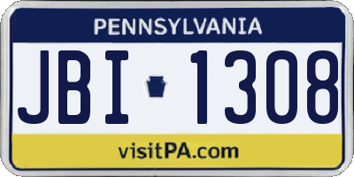 PA license plate JBI1308