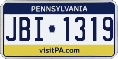 PA license plate JBI1319