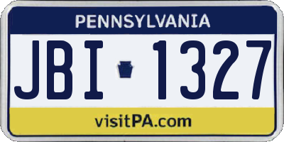 PA license plate JBI1327