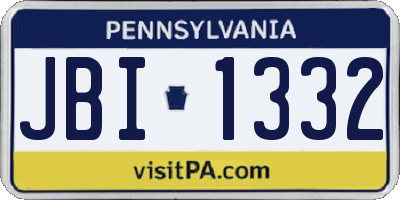 PA license plate JBI1332