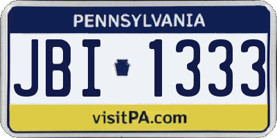 PA license plate JBI1333