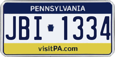 PA license plate JBI1334
