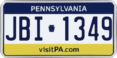 PA license plate JBI1349