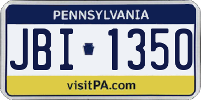 PA license plate JBI1350