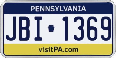 PA license plate JBI1369